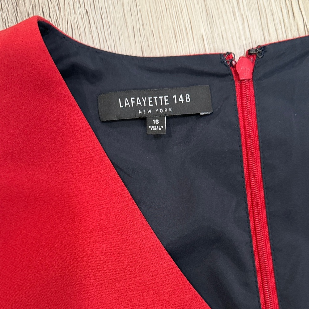Lafayette 148 New York Red Midi Dress - Picture 2 of 4